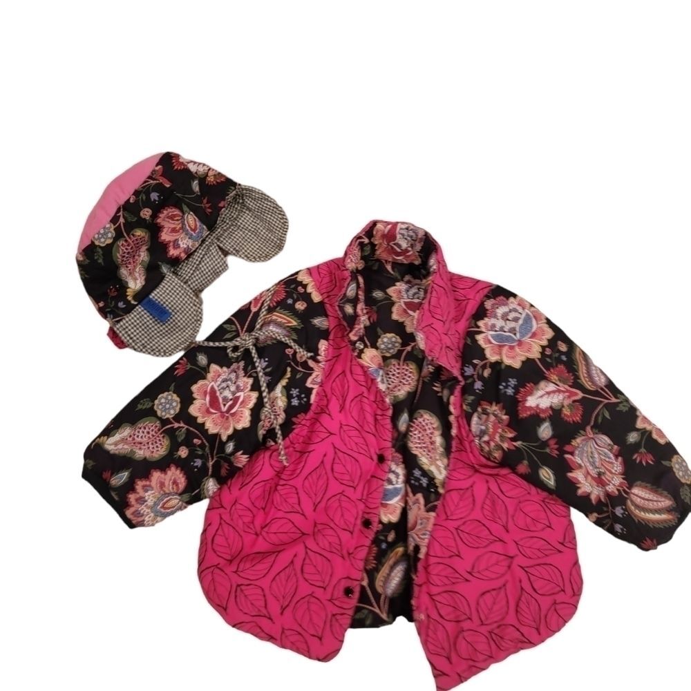 𝅺girls flower jacket & matching hat size 4